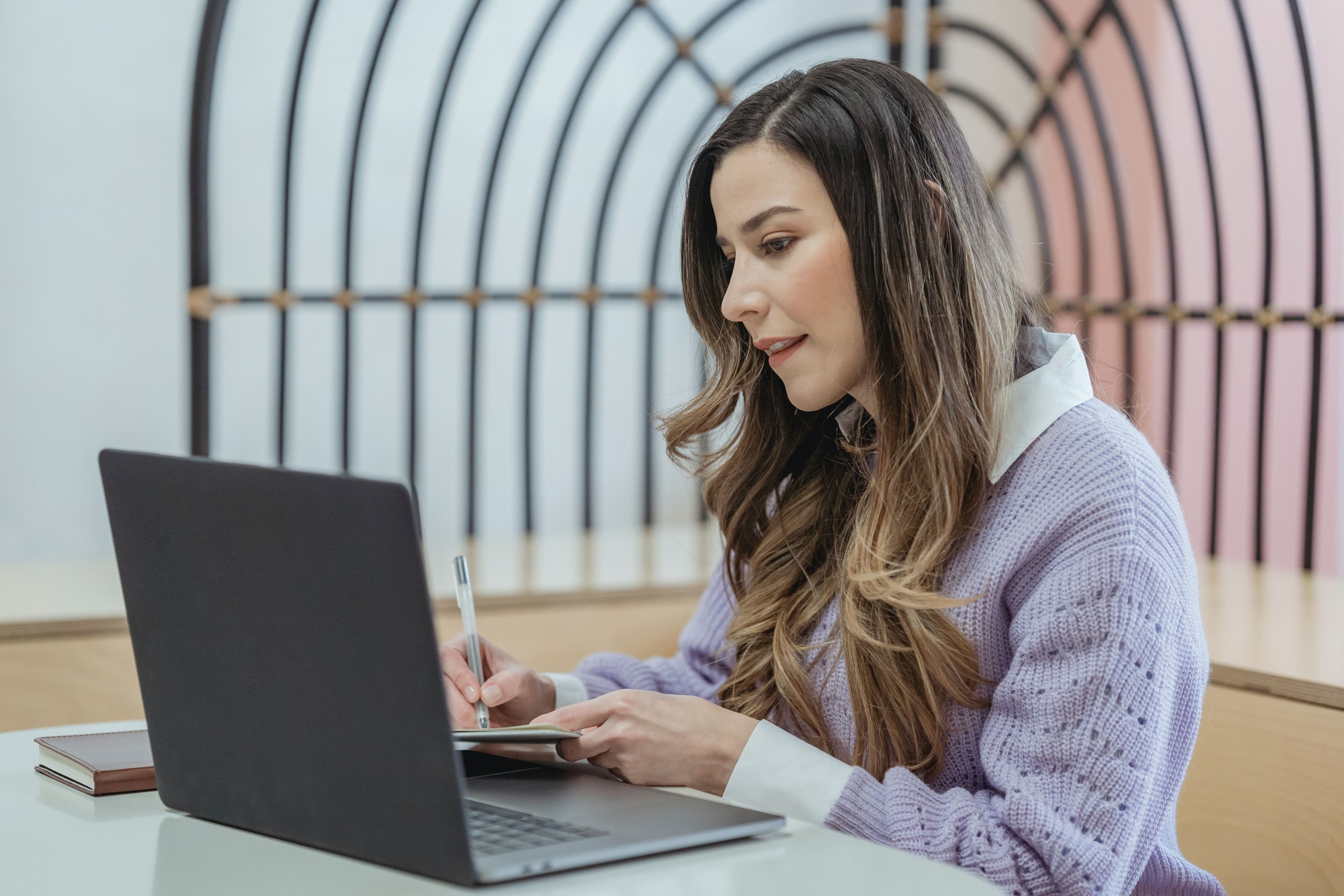woman on laptop in office